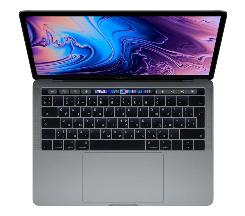 ултрабук Apple MacBook Pro 13 с дисплей Retina и сензорна лента средата на 2019 г. (Intel Core i5 1400MHz / 13.3" / 2560x1600 / 8GB / 256GB SSD / DVD no / Intel Iris Plus Graphics 645 / Wi-Fi / Bluetooth / macOS)